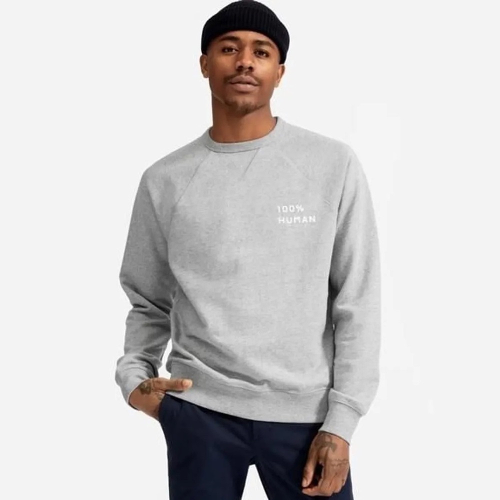Everlane 100% Human Embroidered Sweatshirt Pullover Crew Top